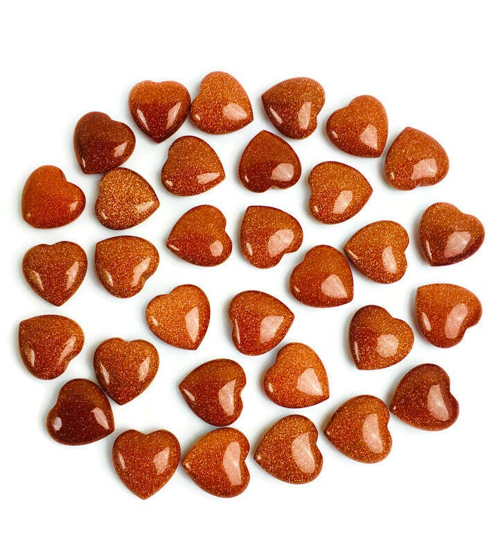 Goldstone Crystal HEART (1) Tumbled Orange Gold Stone Sand Goldstone Crystal HEART (1) Tumbled Orange Gold Stone Sand