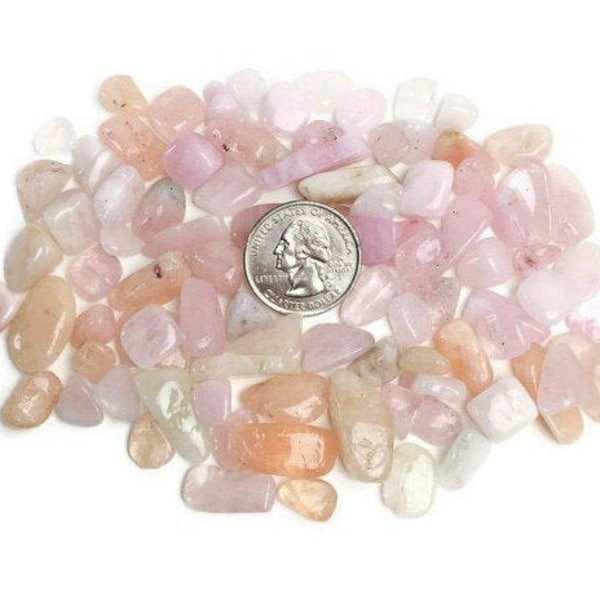 Morganite Crystal (100 Grams) Peach Pink Morganite Stone, Mini Crystal Chips, Gemstone Chips, Bulk Lot