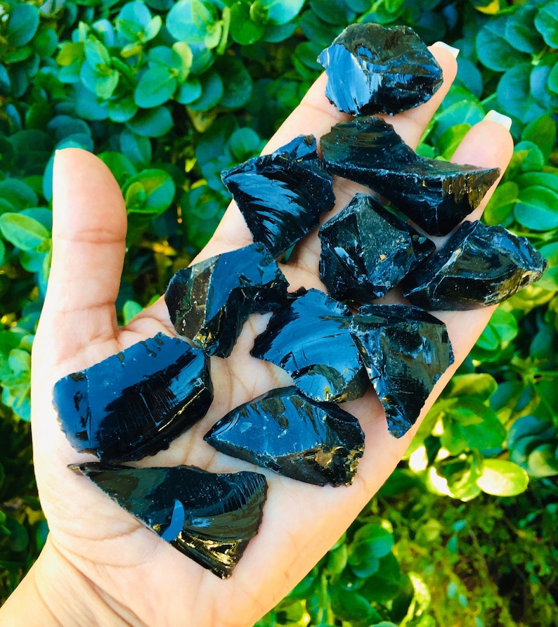 Raw Obsidian 1 Rough Obsidian Crystal SXXL JUMBO Black Etsy