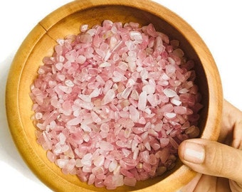 100G Rose Quartz Crystal: Tumbled Polished Pink Gemstone Chips