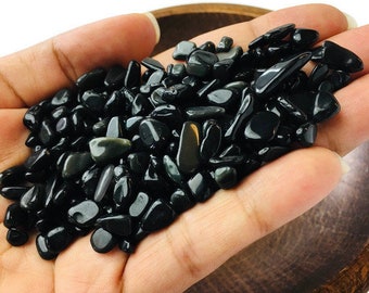 100G Schwarzer Obsidian Kristall: Kleine Edelstein Chips