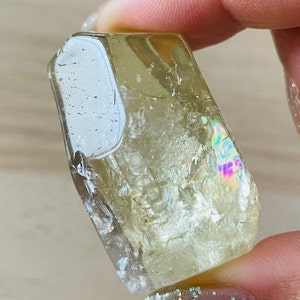 Citrine Crystal (44.23G) Citrine Crystal Point Free Form, Citrine Stone Tumbled Natural Yellow Quartz Gemstone Tower Crystal