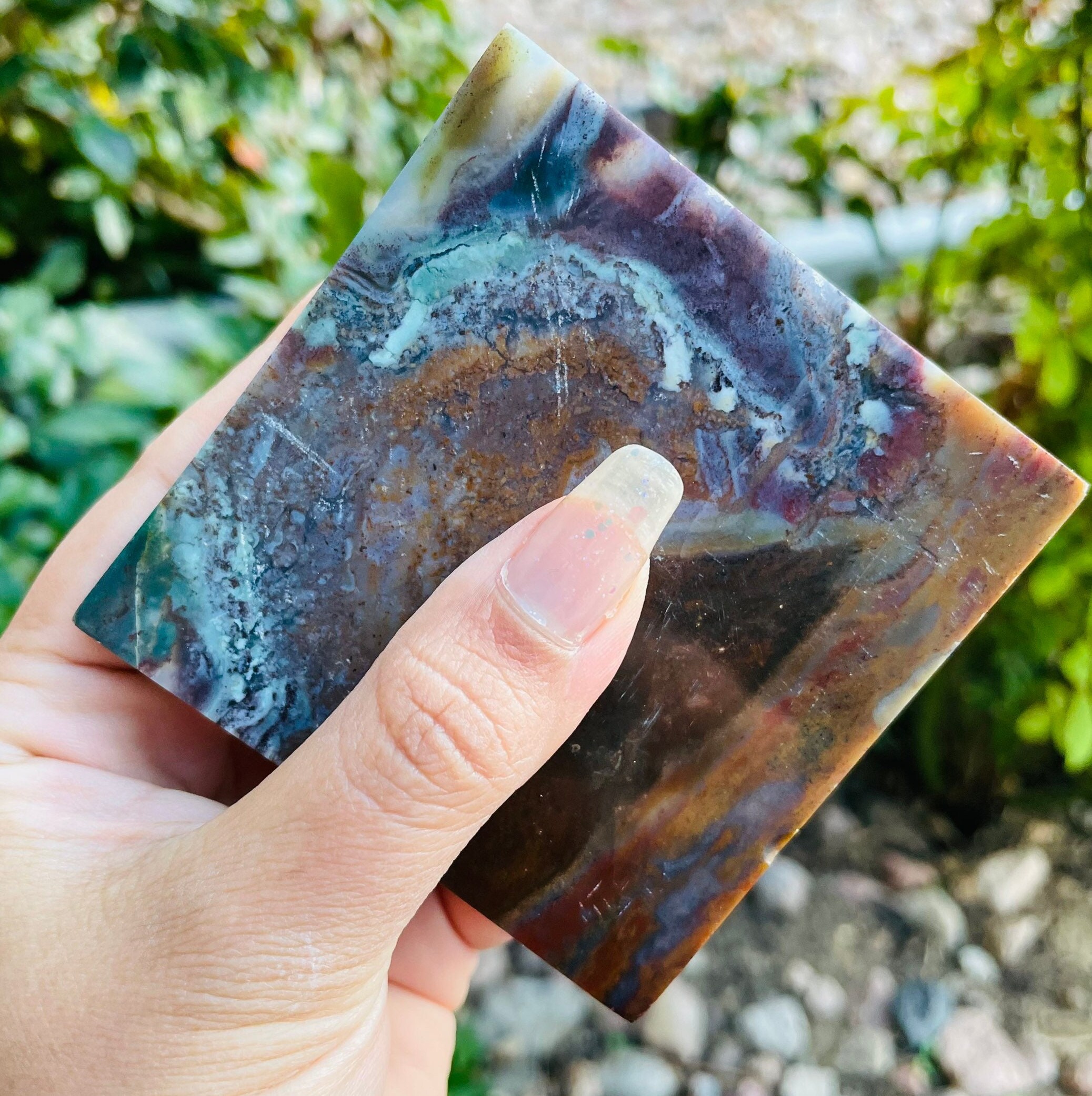 Ocean Jasper Crystal Pyramid: Natural Tumbled Gemstone (333G) - Etsy