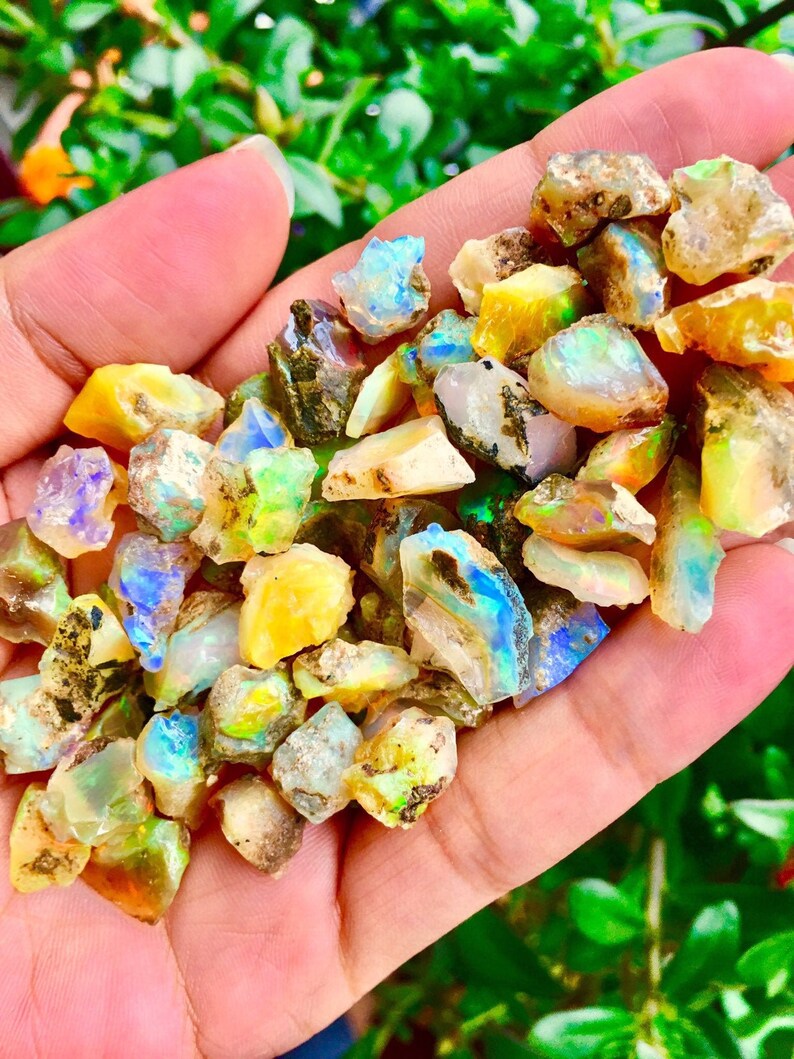 Rainbow Raw Opal 1 ONE Rough Fire Opal Crystal Single Loose | Etsy