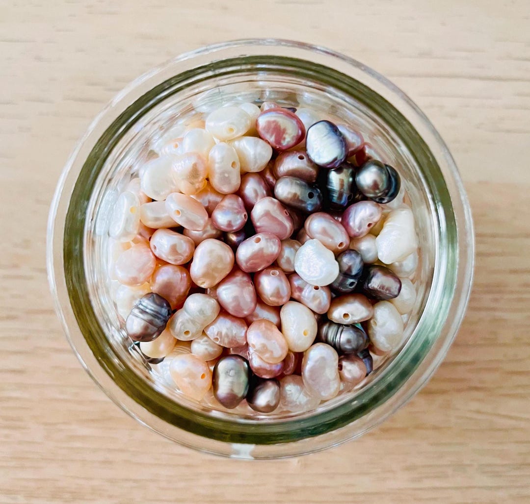 Pastel Pearl Bead Soup Mixed Crystals: Natural Pearl Beads Drilled Mini ...