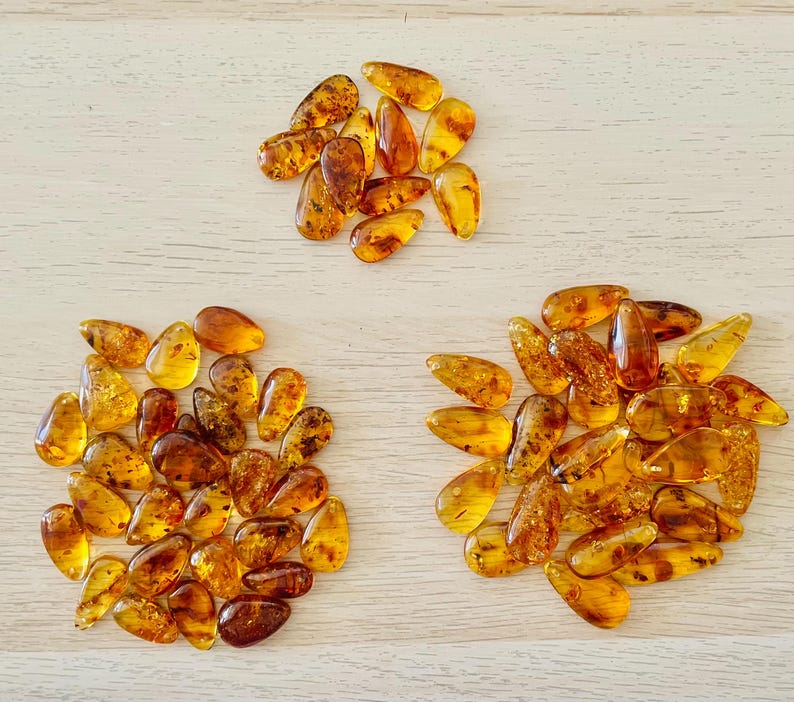 Druppelkristal gepolijst amber: cognacbruine edelsteen (20-30 mm) afbeelding 16