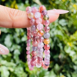 Multi-Color Spinel Gemstone Bracelet: Polished Crystal Beads