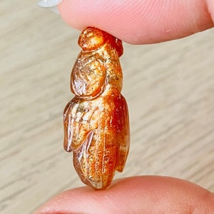 Sunstone Crystal Goldfish (1) Fish Sunstone Cabochon Beautiful Sun Stone XXS Orange Glittering Flashy Sunstone Natural Crystals