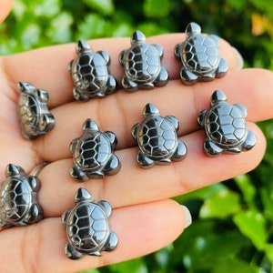 Mini Pyrite Turtle (1)  Silver Pyrite Crystal Turtle, Pyrite Stone XS Carved Animal Gemstone, Pyrite Stone