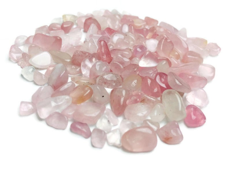 Rose Quartz Stone Crystal Gravel Pink Small AA Quartz Polished Chips Tumbled Bulk Crystals Natural Gemstone Rose Quartz Crystals 100G