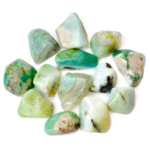 Green Flower Agate Crystal Tumble (1) One Small Flower Agate Tumbled Crystal, Polished Crystal Natural Gemstone, Tumbled Flower Agate