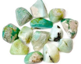 Small Green Flower Agate Crystal Tumble: Polished Gemstone