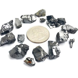 Elite Shungite 10G Small Raw Crystal Lot of Elite Shungite Stone Rough Crystal Pieces Chips image 8