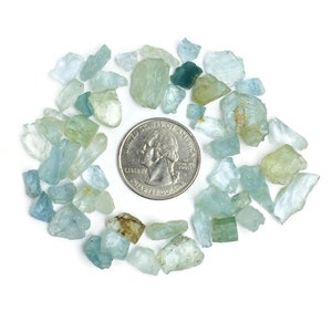 Raw Aquamarine Crystal Lot (20G): Rough Gemstone Chips for Jewelry