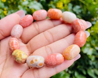 Rosa Korallen Jade Kristall Armband: Edelstein Perlen Schmuck