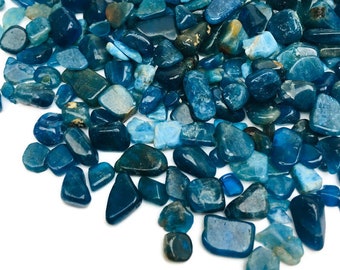Blue Apatite Crystal (100G) Blue Apatite Stone MINI Tumbled Apatite Deep Blue Crystal Gravel) XXS Chips Bulk Mini Stones Lot Wholesale