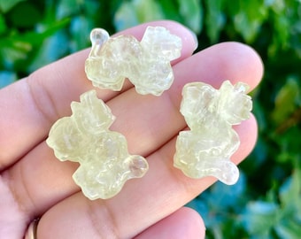 Carved Citrine Crystal Dragon: Small Gemstone Animal (18-25mm)