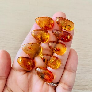 Druppelkristal gepolijst amber: cognacbruine edelsteen (20-30 mm) afbeelding 17