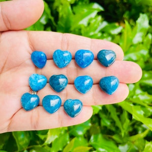 Mini Apatite Crystal Heart (1) Blue Apatite Heart, High Quality Heart Stone, Micro Crystal Natural Gemstone