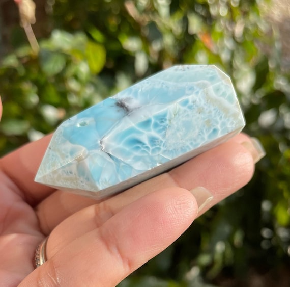 Larimar Stone Blue Tower Pendant Larimar Stone Blue Tower Pendant
