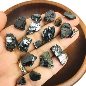 Elite Shungite 10G Small Raw Crystal Lot of Elite Shungite Stone Rough Crystal Pieces Chips image 3
