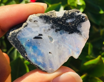 Cristallo di pietra di luna arcobaleno grezzo: pietra preziosa grezza naturale (25-65 mm)