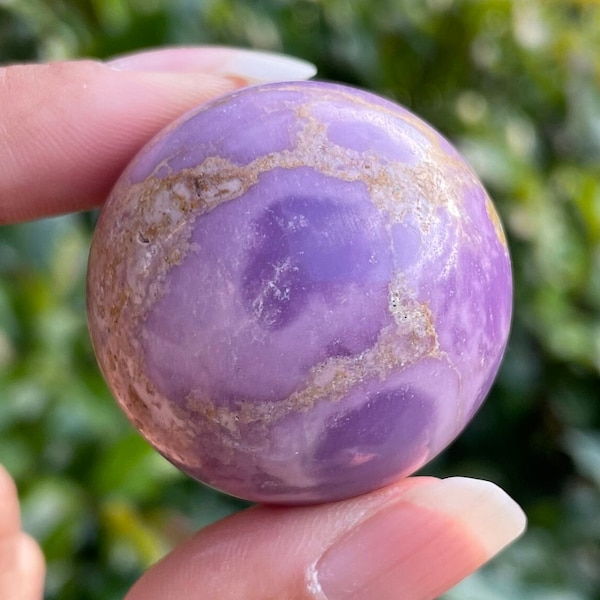 Phosphosiderite Sphere (62.0g) Purple Phosphosiderite Crystal Sphere Ball Carving, Pink Phosphosiderite, Polished Gemstone Sphere
