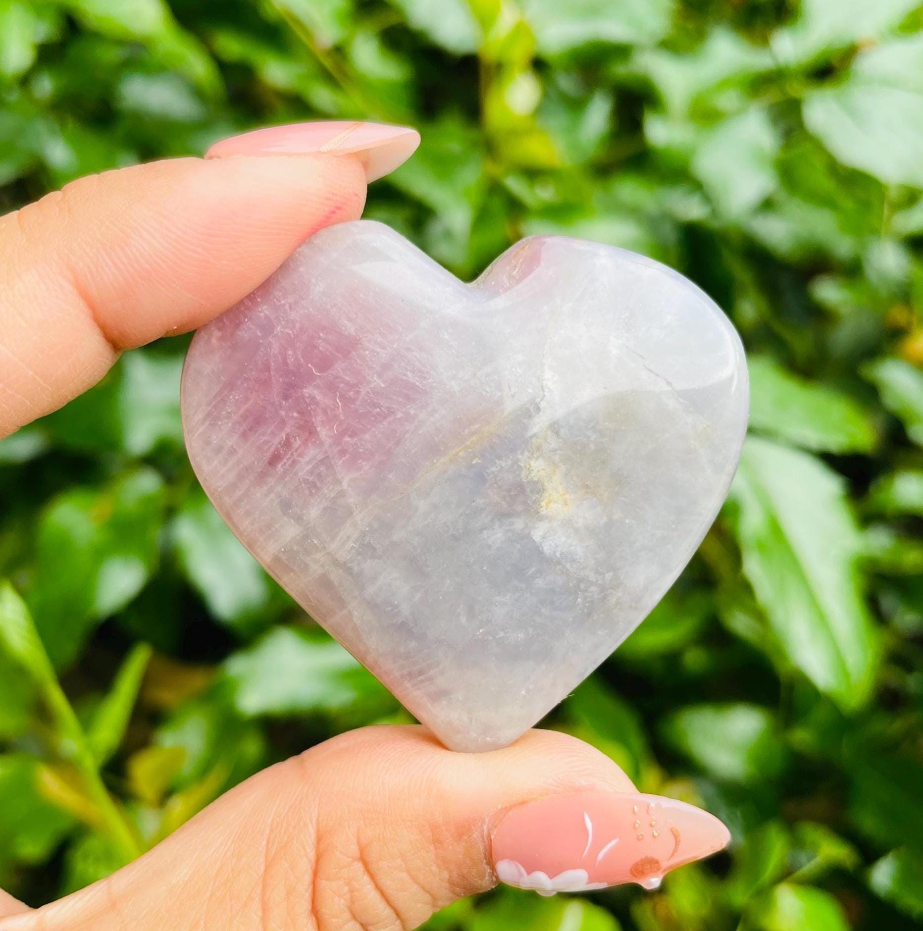 天然石 まとめ売り パープル ローズクォーツ ハート ラベンダーローズ