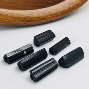 Tourmaline Crystal (BTS5) Raw Tourmaline, Black Tourmaline, Rough Tourmaline Schorl, Stick Bar, Tourmaline Stone drilled Gemstone Lot
