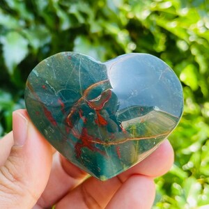 OCEAN JASPER Heart Crystal (96.3G) Ocean Jasper Heart Stone Crystal Tumbled Sea Jasper Crystal Heart Gemstone