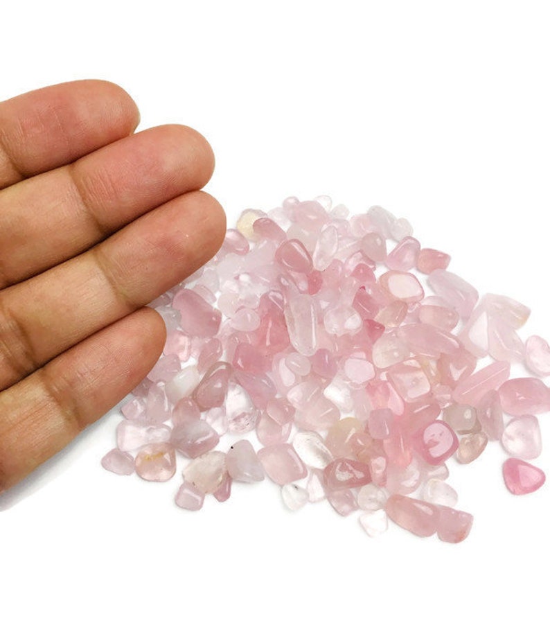Rose Quartz Stone Crystal Gravel Pink Small AA Quartz Polished Chips Tumbled Bulk Crystals Natural Gemstone Rose Quartz Crystals 100G