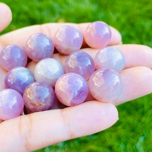 Lavender Rose Quartz Sphere (1) Lavender Rose Quartz Crystal Sphere MINI Gemstone, Purple Pink Quartz Stone,  NATURAL Madagascar Rose Quartz