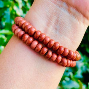 Rondell Gold Sandstone Crystal Bracelet (1) 7/8MM Sandstone Bracelet Pretty Crystal Rondell Gemstone Orange Gold Sandstone Bracelet