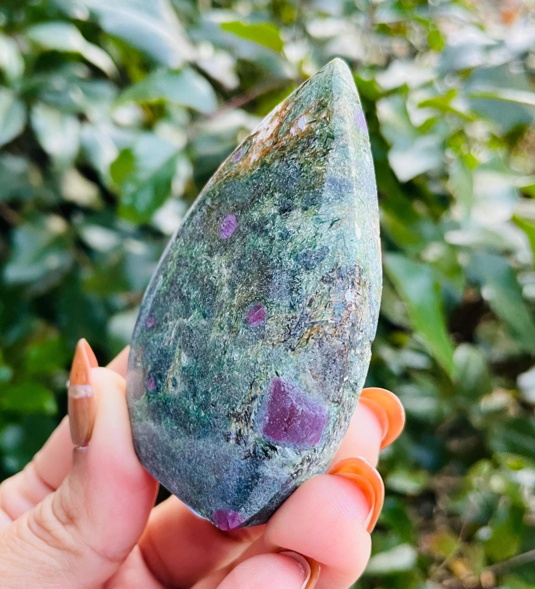 Ruby in Kyanite Fuchsite Crystal (110.7G) Standing Candle Kyanite