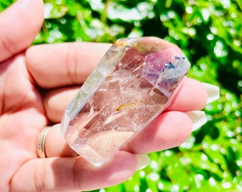 Garden Quartz Point (59.22G) Polished Crystal Quartz Double Terminated Natural Gemstone - Garden Quartz Stone Mineral Specimen