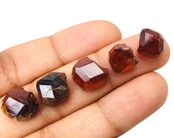 Raw Spessartine Garnet Crystal: Burnt Orange Rough Stone XXS (7-12 mm) From Fujian China