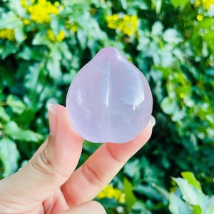 Rose Quartz Crystal Peach: Hand Carved Gemstone (79.8G)