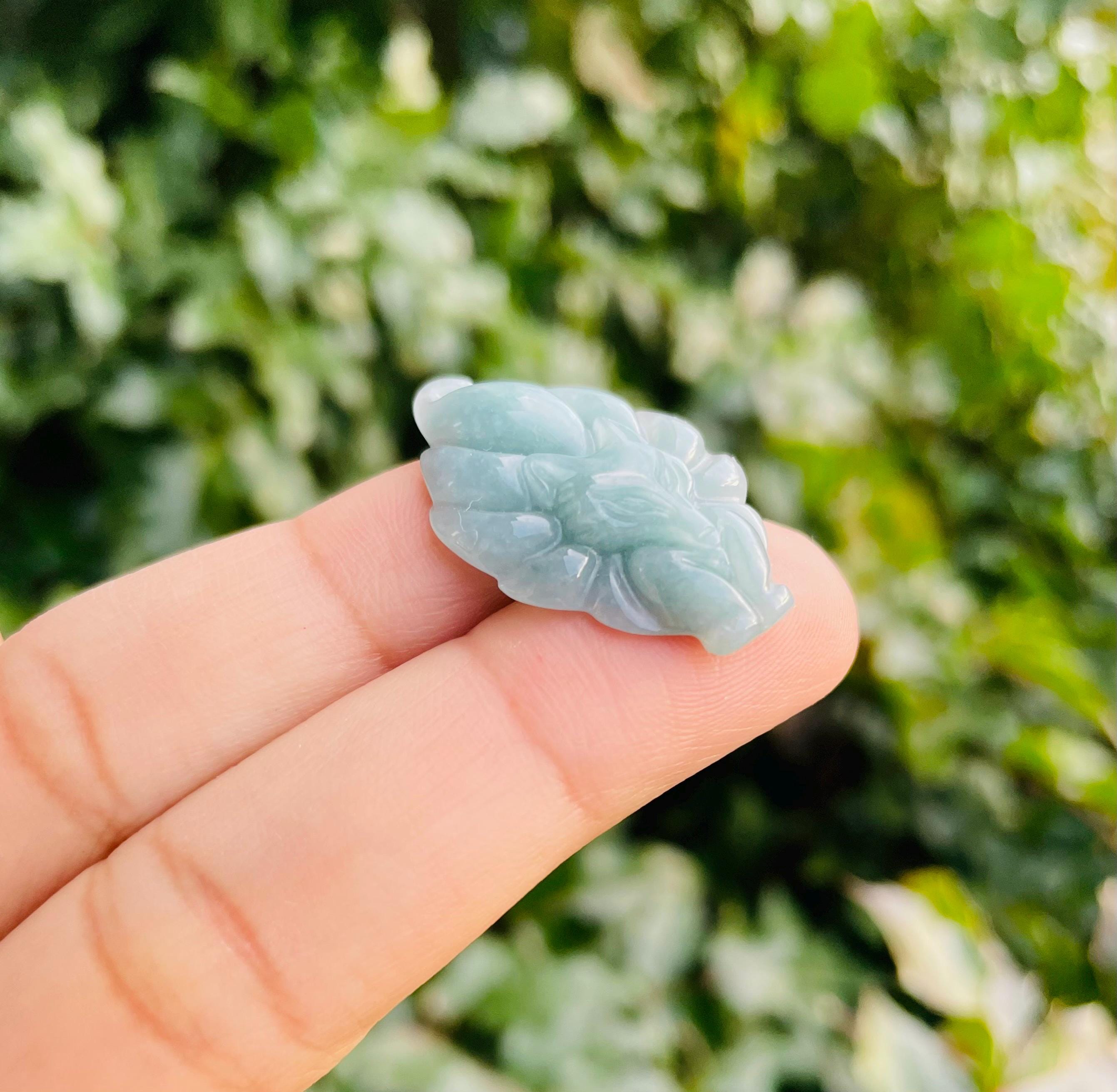 Blue Green Jade Fox: Carved Crystal Animal Stone (31x20x5 MM) - Etsy