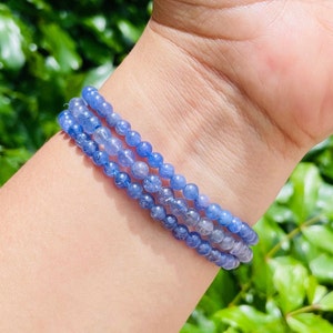 Mini Tanzanite Crystal Bracelet: Light Blue Gemstone (5-7.5&quot; wrist)