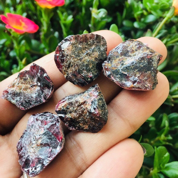 Raw Garnet Crystal Chip AA (1) Rough Garnet Stone (Red Garnet) Raw Crystals - Small Garnet Stone Shard Raw Stones Natural