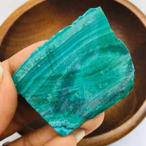 Raw Green Malachite Crystal Slice: African Congo Mineral (35.3G)