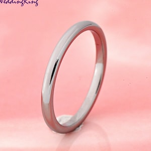 2mm High Polished Tungsten Carbide Men&#39;s Women&#39;s Thin Classic Dome Engagement Ring Wedding Band Laser Engraving Couples Anniversary Ring