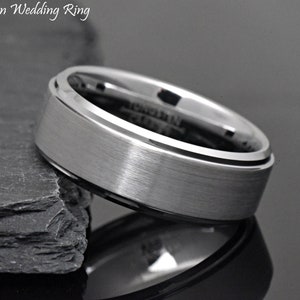 Mens Promise Ring, Promise Ring Mens, Promise Ring for Him, Tungsten Wedding Band Mens, His Promise Ring, Promise Ring for Him, Gift Idea SILVER (162)