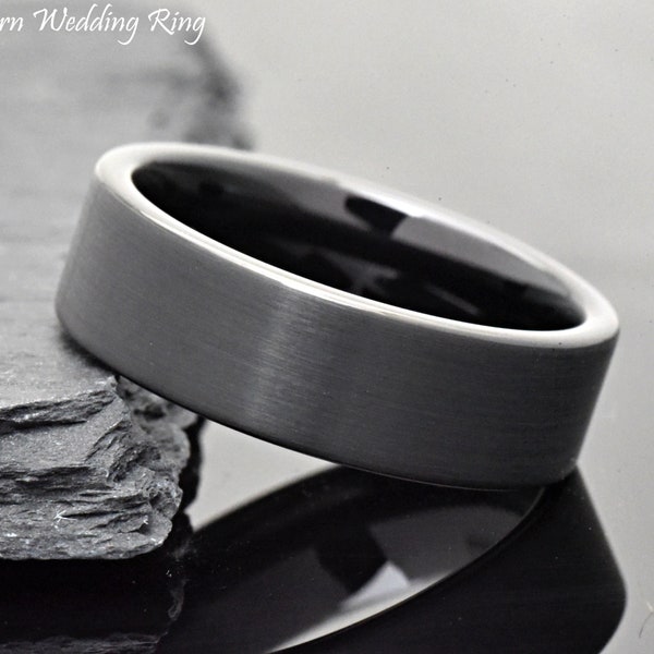 Mens Matte Black Band Etsy
