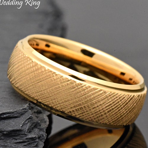 Tungsten Carbide Ring Men's Wedding Band Whiskey Barrel - Etsy