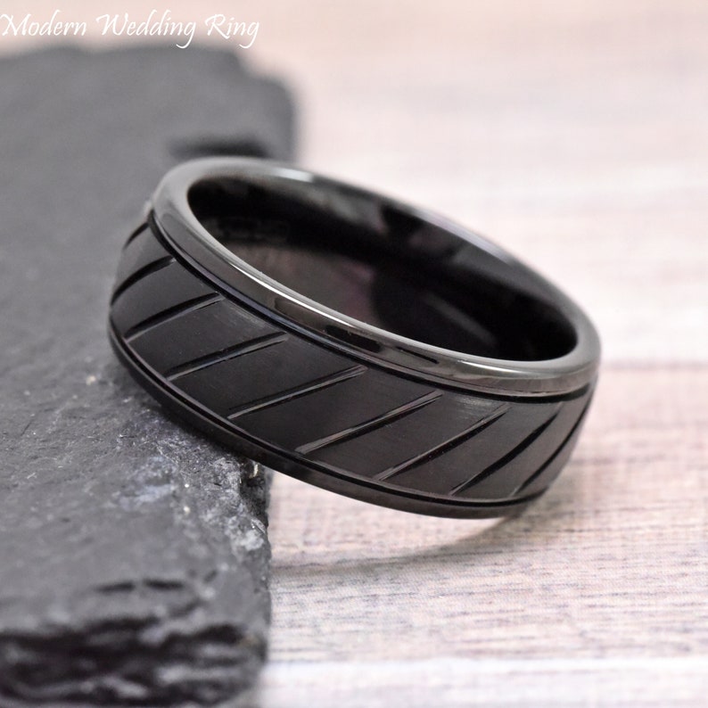 Mens Promise Ring Engraved Male Wedding Band 8mm Mens Ring Etsy