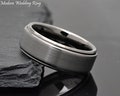 Dark Grey Wedding Band, Gunmetal Tungsten Men's Wedding Band, Unique Color Tungsten Wedding Ring, Promise Ring, Anniversary Engraved Gift