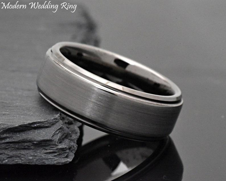 Mens Promise Ring, Promise Ring Mens, Promise Ring for Him, Tungsten Wedding Band Mens, His Promise Ring, Promise Ring for Him, Gift Idea GRAY (616)