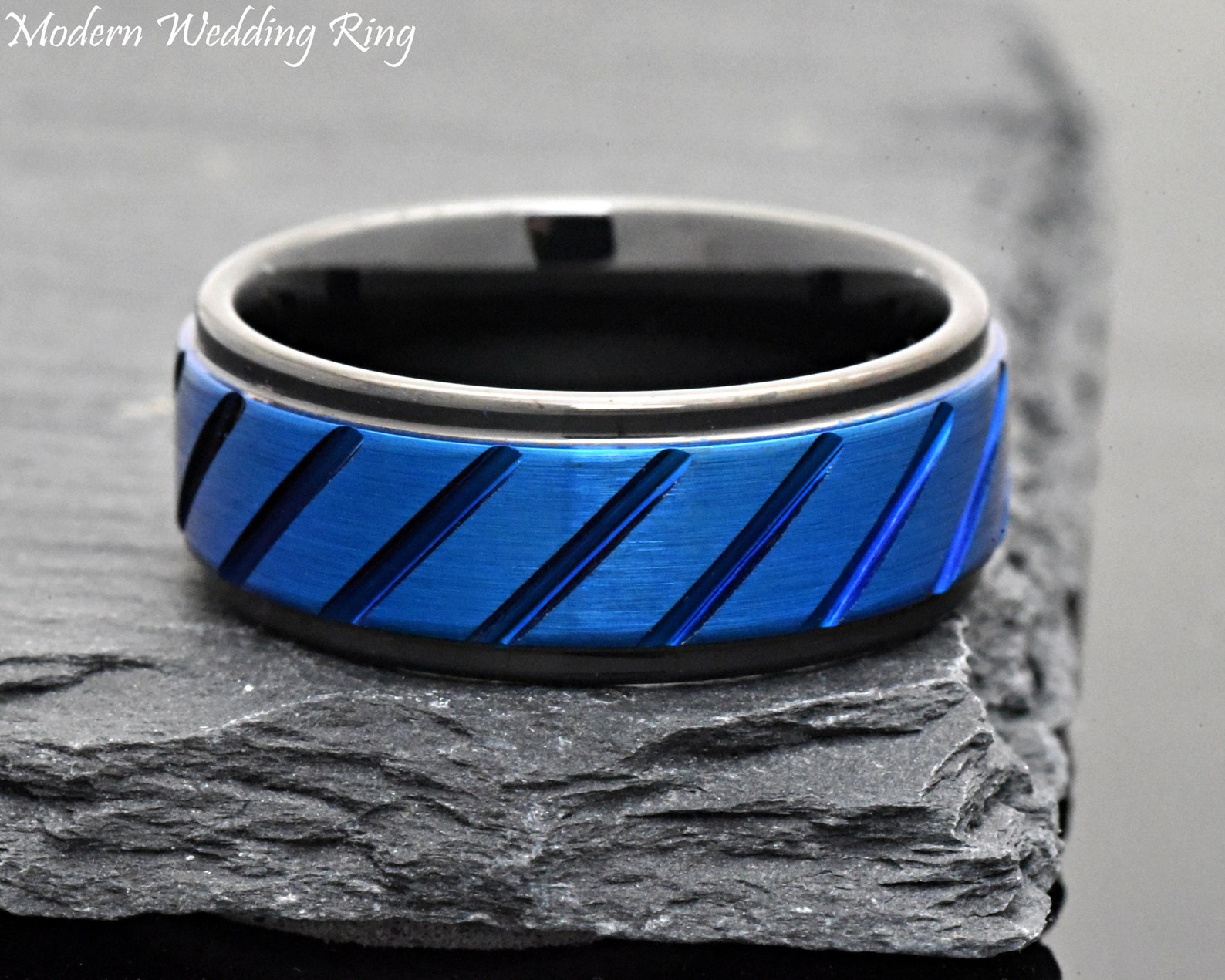 Mens Promise Ring Engraved Male Wedding Band 8mm Mens Ring Etsy