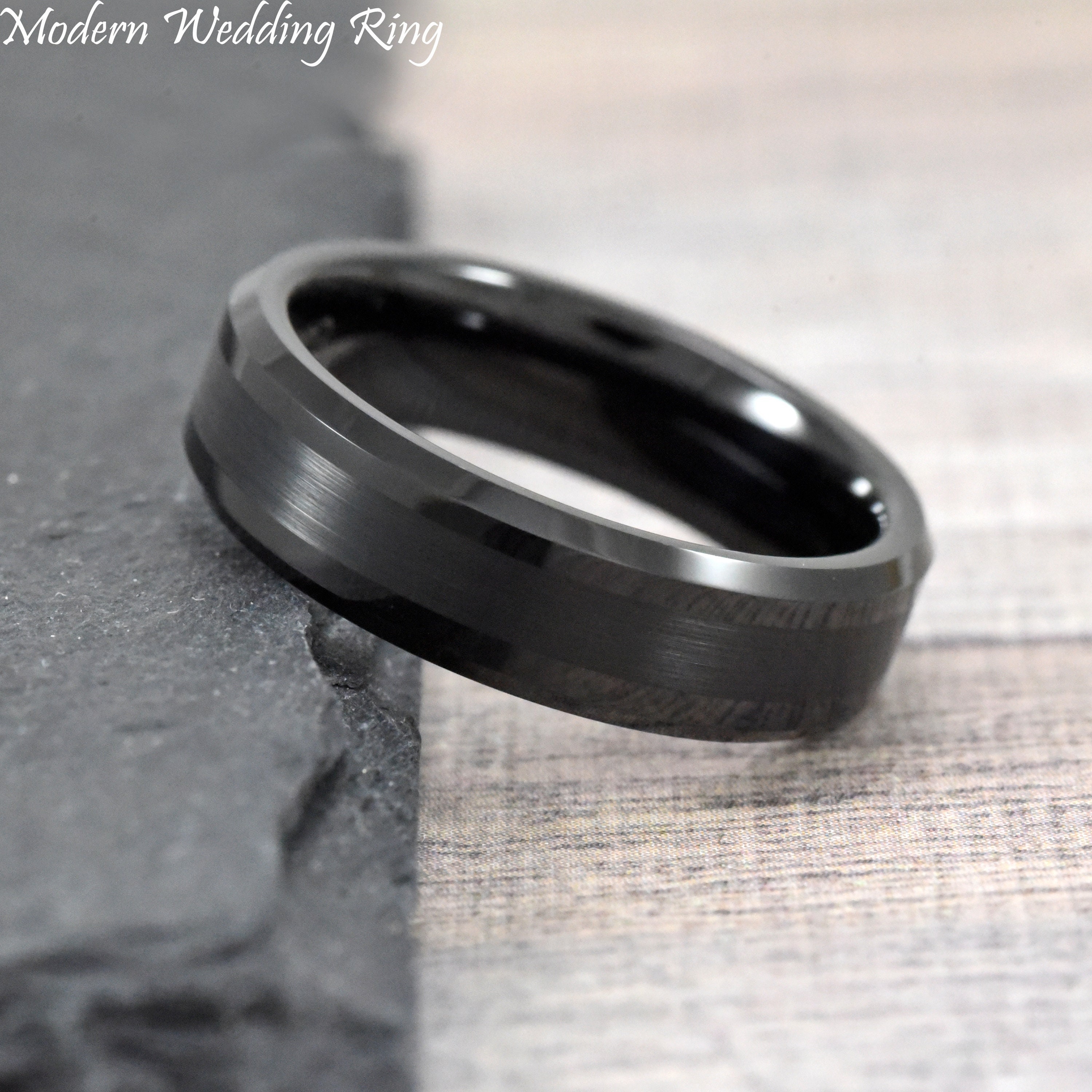 6mm Mens Wedding Ring Brushed Ring Mens Tungsten Wedding | Etsy